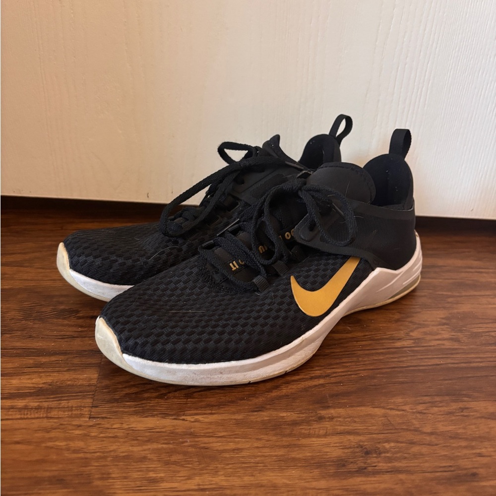 Black and Gold Nike Workout Shoes
